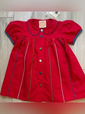 NWT Red Toddler Girls' Button Front Dress